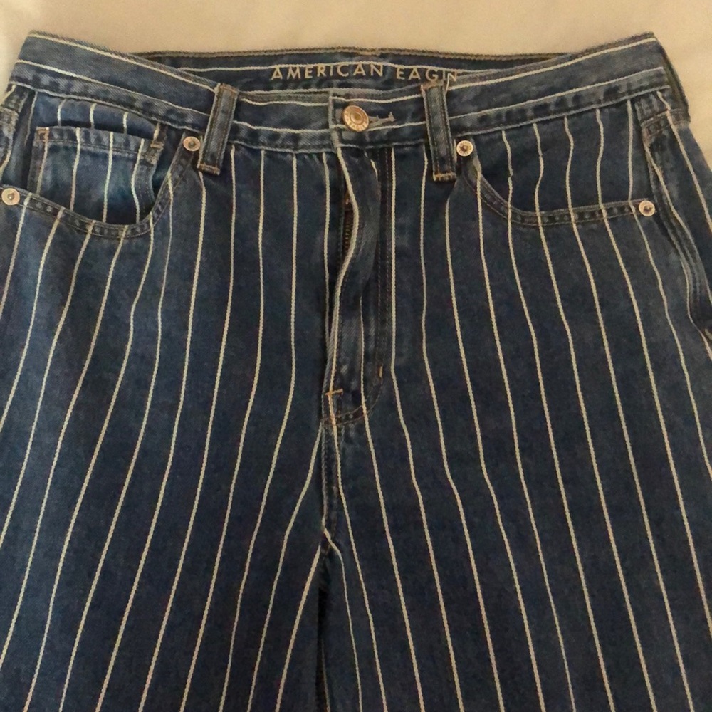 American Eagle Striped Mom Jeans